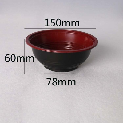 赤くおよび黒いヌードル・スープの容器の使い捨て可能なプラスチック ヌードル ボール