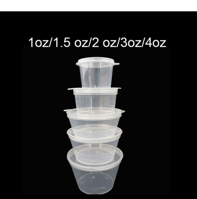 ふたが付いている1.5Oz PPのプラスチック香味容器のテイクアウトの使い捨て可能な結合されたソース カップ