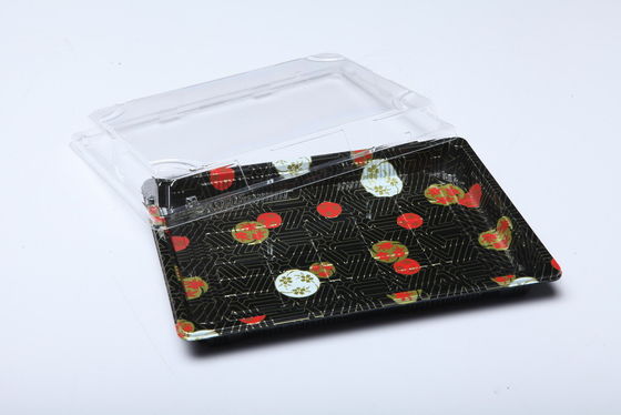 不滑り 使い捨て 食品 蓋付き 密閉 プラスチック 寿司 トレイ