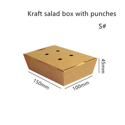 サラダ クラフト紙は穿孔器との箱のMicrowavable使い捨て可能取り除く