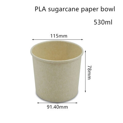 Compostable PLAのサトウキビのペーパー スープ ボウルのテークアウトの容器