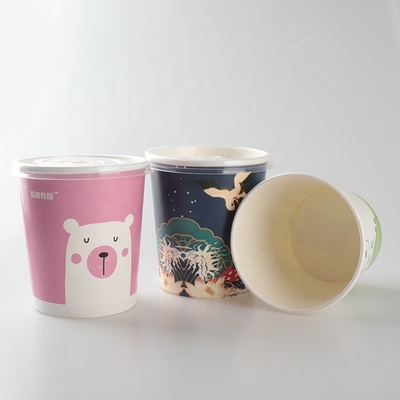 クラフト紙の単一の壁のアイス クリームのコップ生物分解性7oz 32oz
