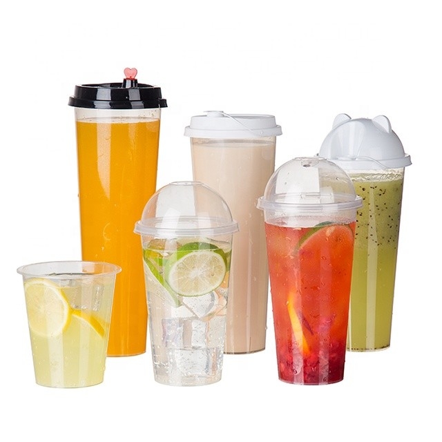 フルーツの飲むことのための上の直径のまめの泡コップのふたの使い捨て可能なプラスチック コップ