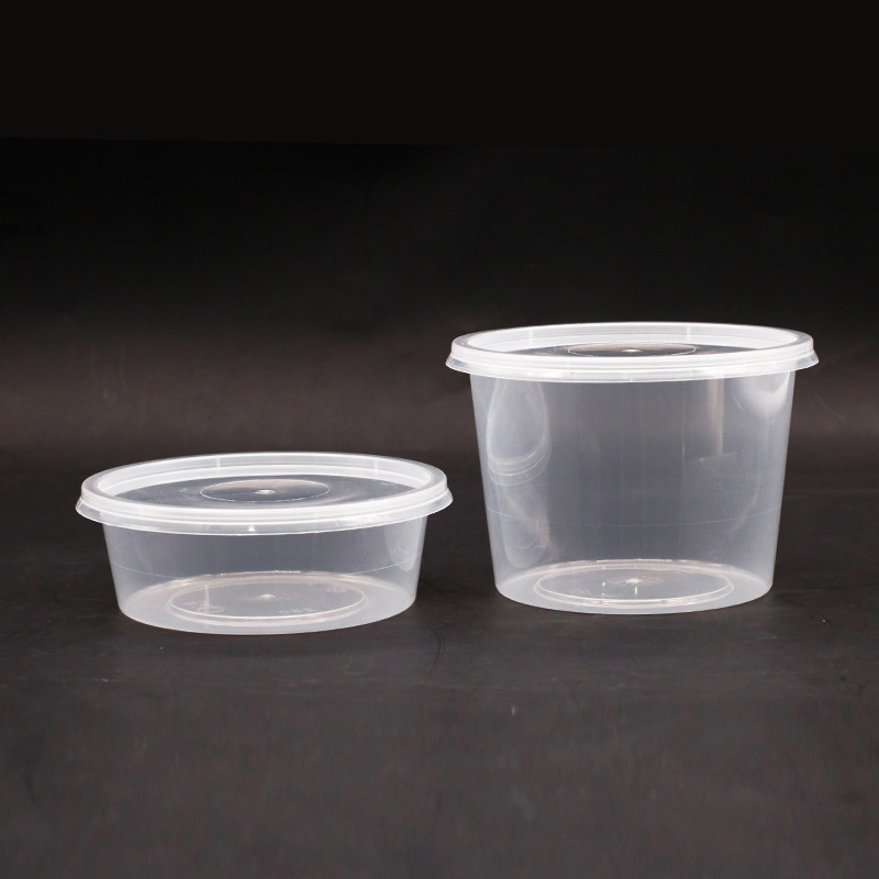 注文のロゴふたが付いている使い捨て可能なPPのプラスチック収納箱明確なスープ コップ