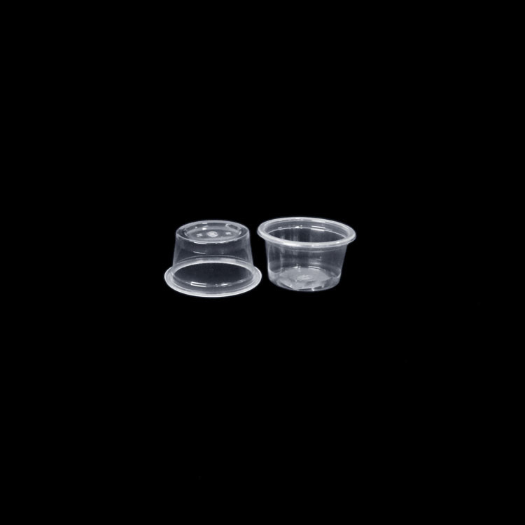 チャツネのスフレのために抵抗力があるプラスチック明確なソース コップOEM ODMの使い捨て可能で黒い漏出