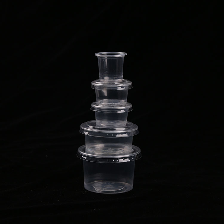 チャツネのスフレのために抵抗力があるプラスチック明確なソース コップOEM ODMの使い捨て可能で黒い漏出