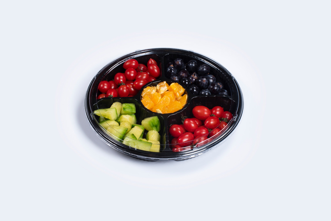 FDA/EU 丸/長方形/ボート形 防霧蓋付き プラスチック食品包装スーシボックス