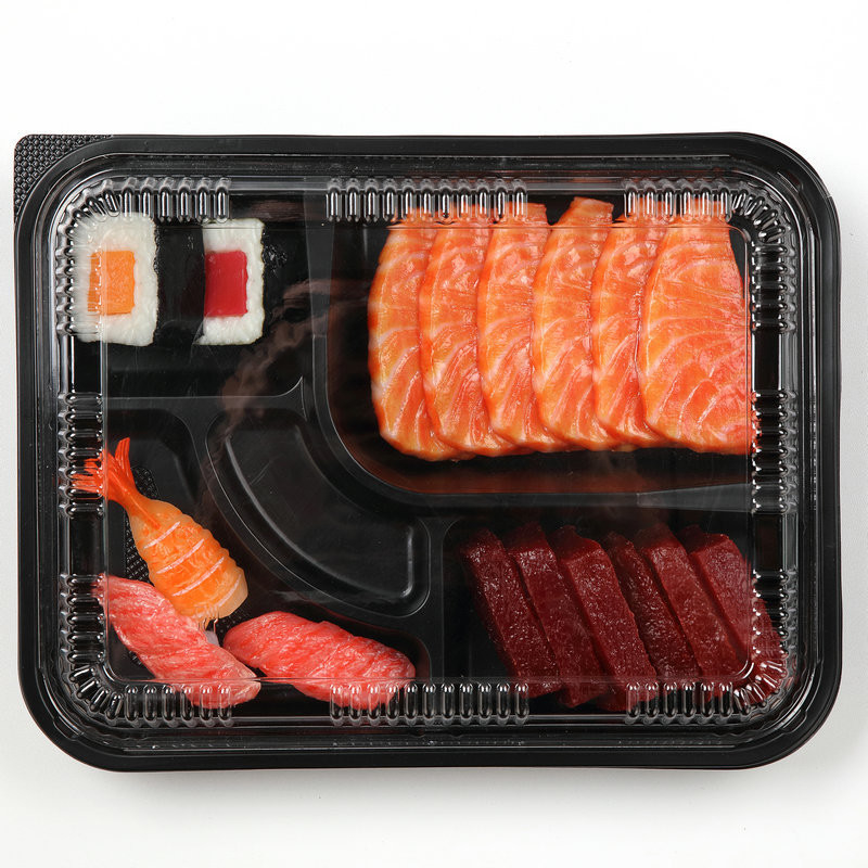 日本製 一回用四角プラスチック 蓋付き 果物5箱 ファーストフード 箱 梱包 持ち帰り 箱 スーシ ル