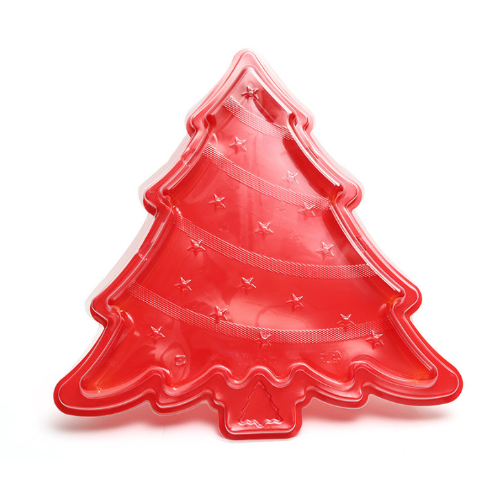 クリスマスツリー寿司箱 焼いたチョコレートケーキ 寿司箱 使い捨てのプラスチック製の新鮮な包装箱