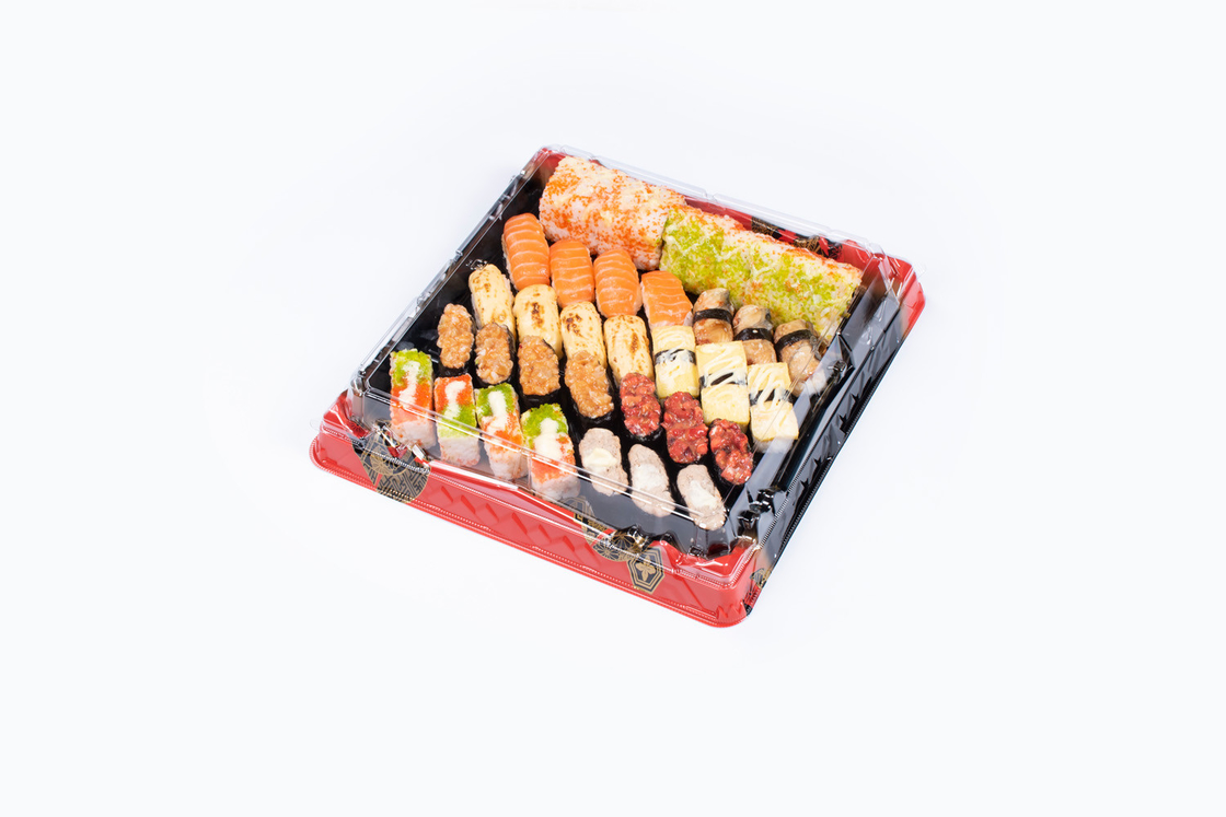 透明な蓋付きの寿司トレイ 使い捨て ベント ランチ 寿司箱 持ち帰り 食品 梱包箱