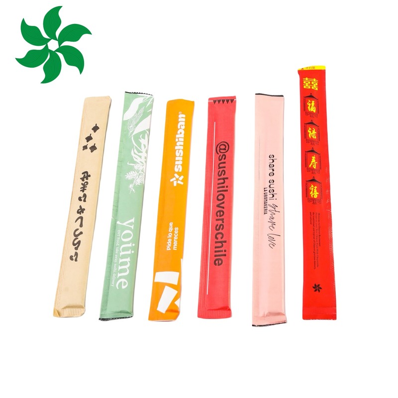 Round Bamboo Chopsticks with OPP wrap ，full paper wrap，half paper wrap
