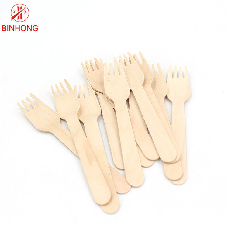 Birchwood生物分解性の14cmの使い捨て可能な木の食事用器具類