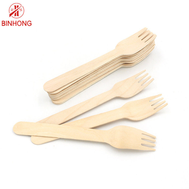 Birchwood生物分解性の14cmの使い捨て可能な木の食事用器具類