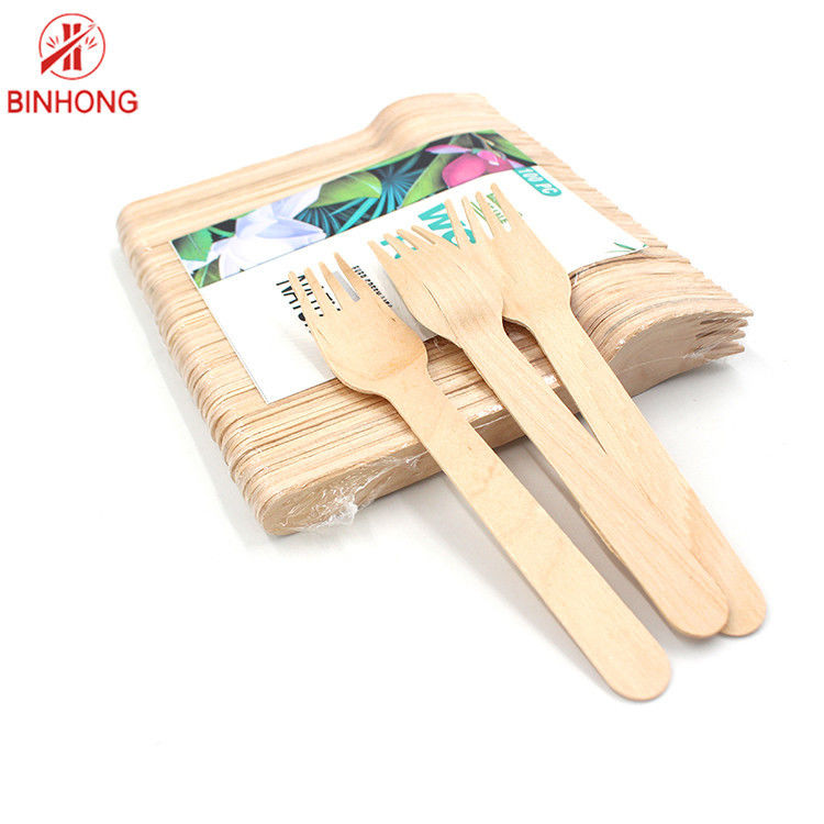 Birchwood生物分解性の14cmの使い捨て可能な木の食事用器具類