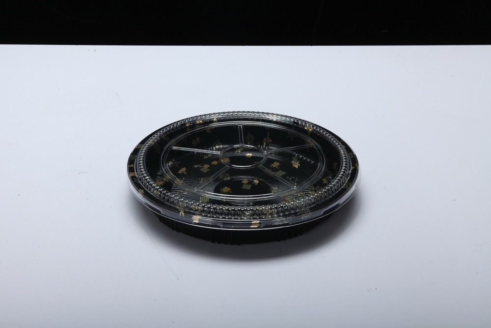 使い捨て可能なプラスチック皿箱、円形の寿司の皿は、食糧皿を取り除く
