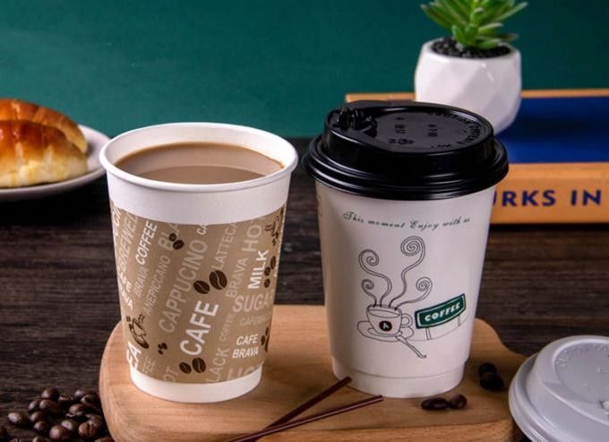 喫茶店のためのISO9001二重層のクラフト紙のコーヒー飲み物のコップ16oz