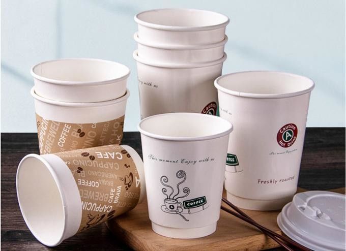 喫茶店のためのISO9001二重層のクラフト紙のコーヒー飲み物のコップ16oz