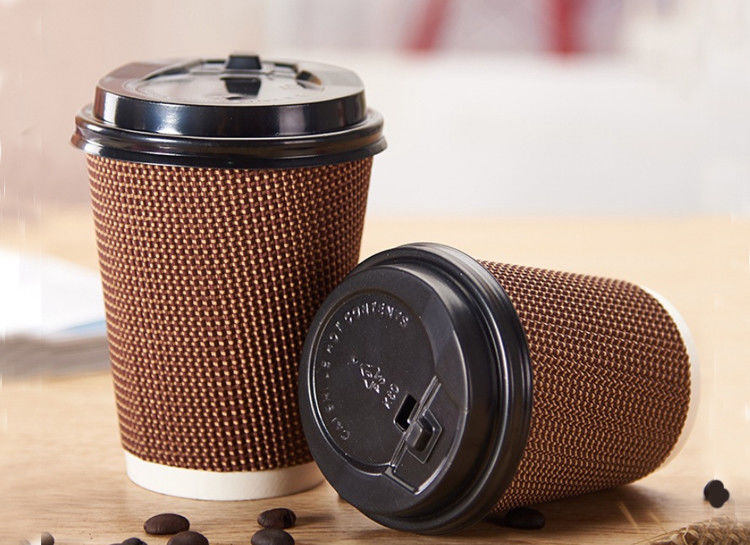 90mmの口3つの層の波形の使い捨て可能なコーヒー カップ16oz