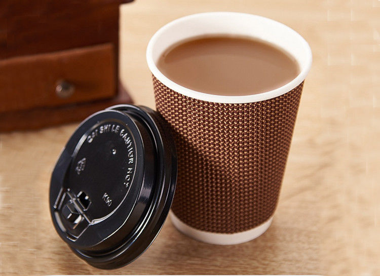 90mmの口3つの層の波形の使い捨て可能なコーヒー カップ16oz