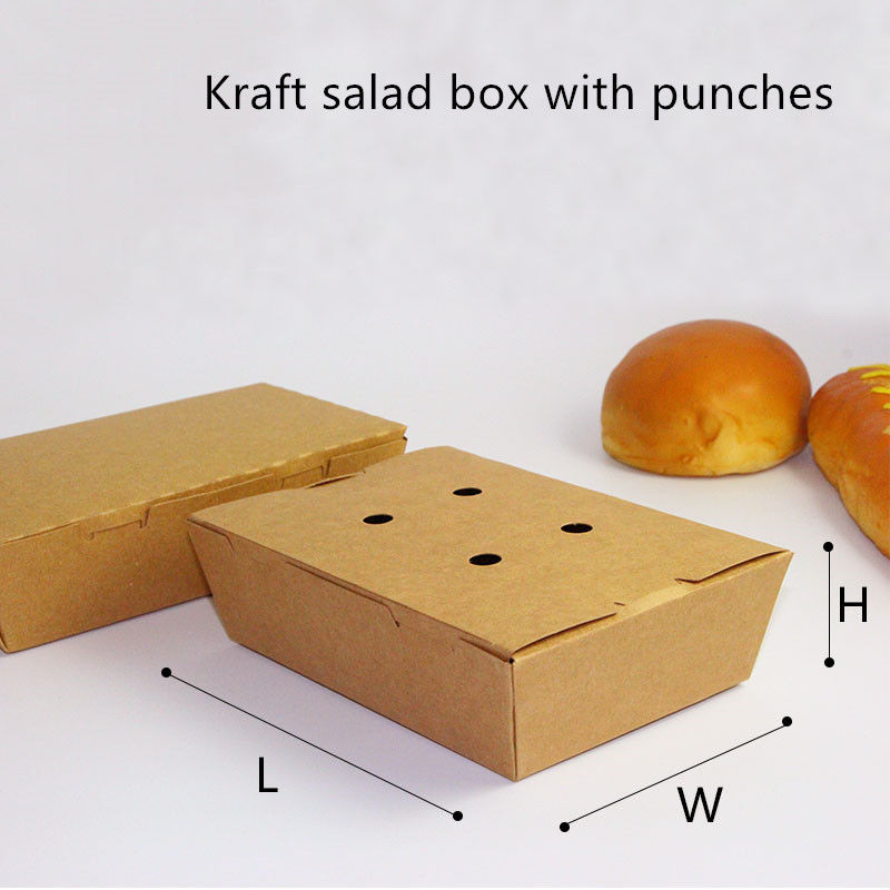 サラダ クラフト紙は穿孔器との箱のMicrowavable使い捨て可能取り除く