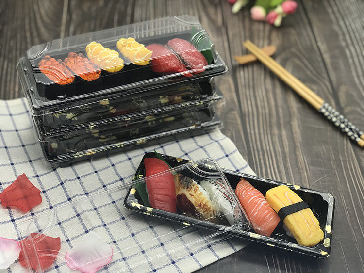 透明なふたの使い捨て可能なプラスチック寿司の皿の食品等級