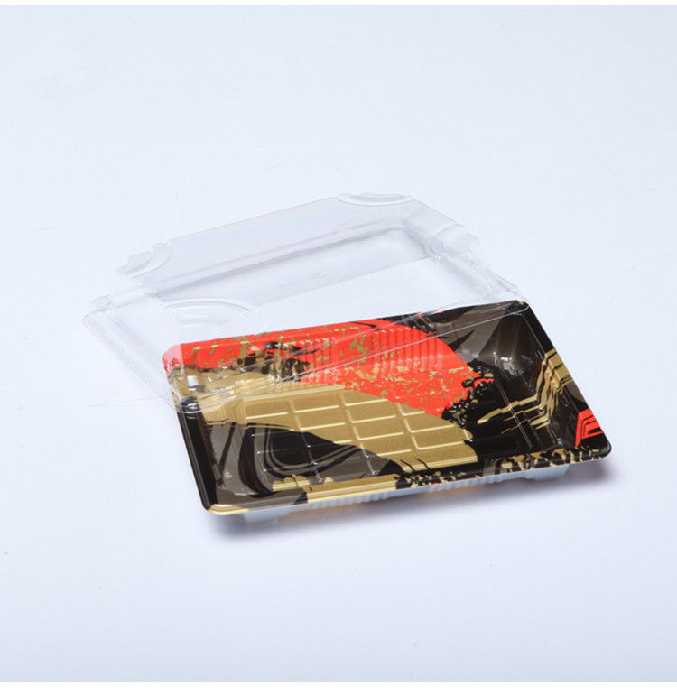 反霧のふたを持つ再生利用できる使い捨て可能なプラスチック寿司の皿OEM