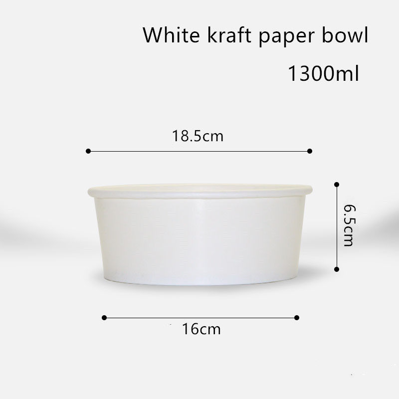 500ml 750ml 1000ml 1300mlサラダのための使い捨て可能で白いクラフト紙 ボール