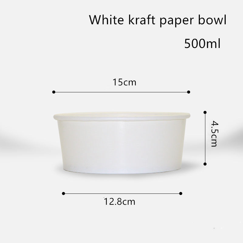 500ml 750ml 1000ml 1300mlサラダのための使い捨て可能で白いクラフト紙 ボール