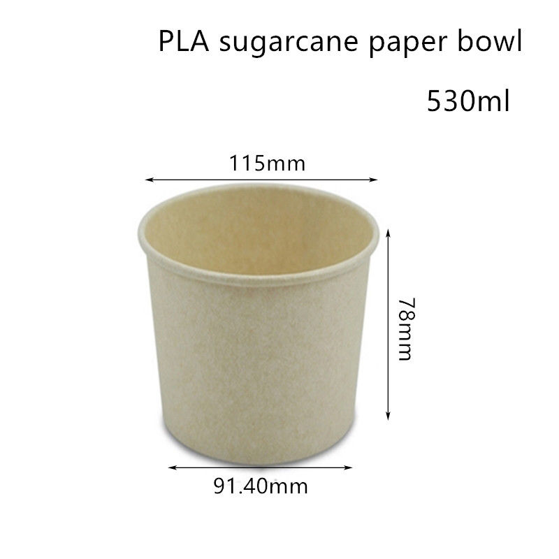 Compostable PLAのサトウキビのペーパー スープ ボウルのテークアウトの容器