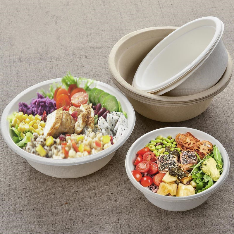 Compostableサラダ ボール350ml 400ml 460ml 500ml 680mlをパルプにしなさい