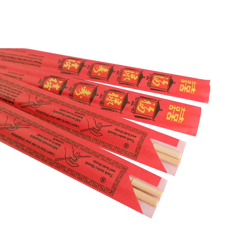 ビンホング 滑らかな使い捨ての竹のチョップスティック ファーストフード レストランの丸いチョップスティック 紙の半分チョップスティック