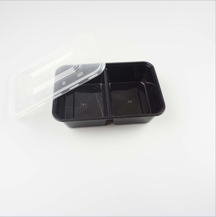 ふたが付いている500ml 2コンパートメント テークアウトの使い捨て可能な食品容器