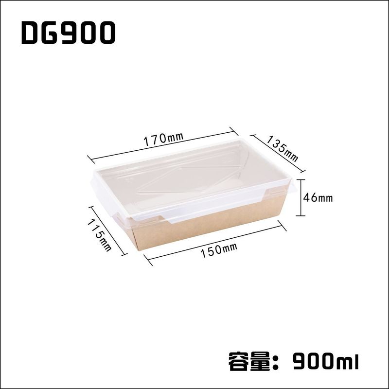 透明なプラスチック カバーが付いている技術のペーパー使い捨て可能なテークアウトの容器