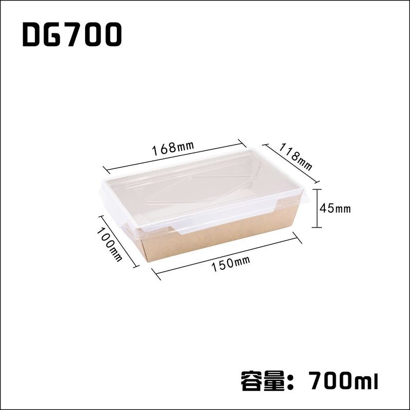 食事サラダ クラフトの使い捨て可能なテイクアウェイはペットふたとの900mlを囲む