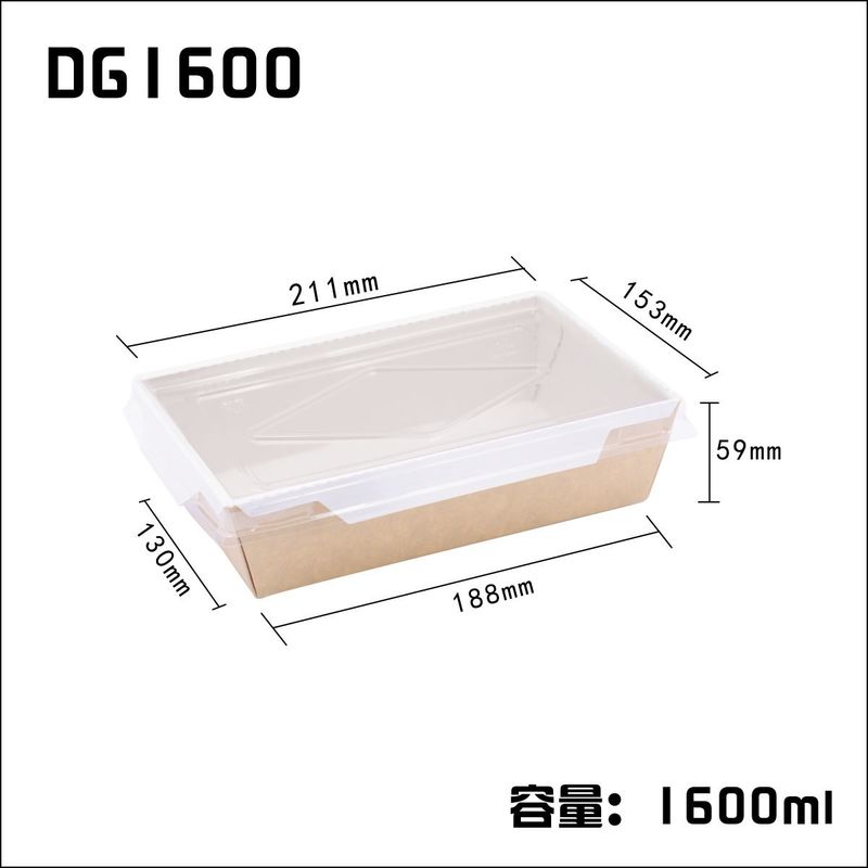 食事サラダ クラフトの使い捨て可能なテイクアウェイはペットふたとの900mlを囲む