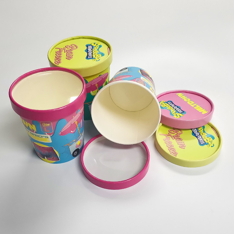 クラフト紙の単一の壁のアイス クリームのコップ生物分解性7oz 32oz