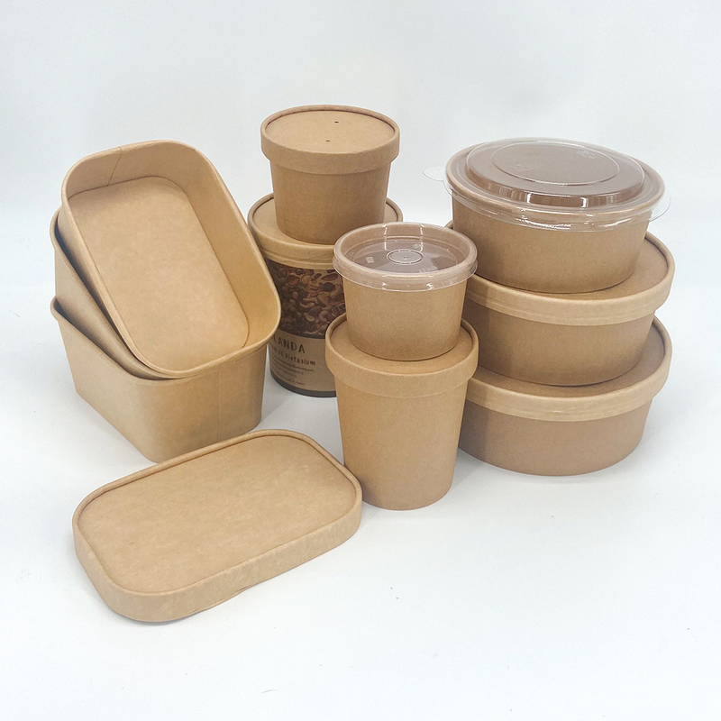 使い捨て可能な弁当箱コート紙カスタマイズされた食品グレードのレストランの弁当箱